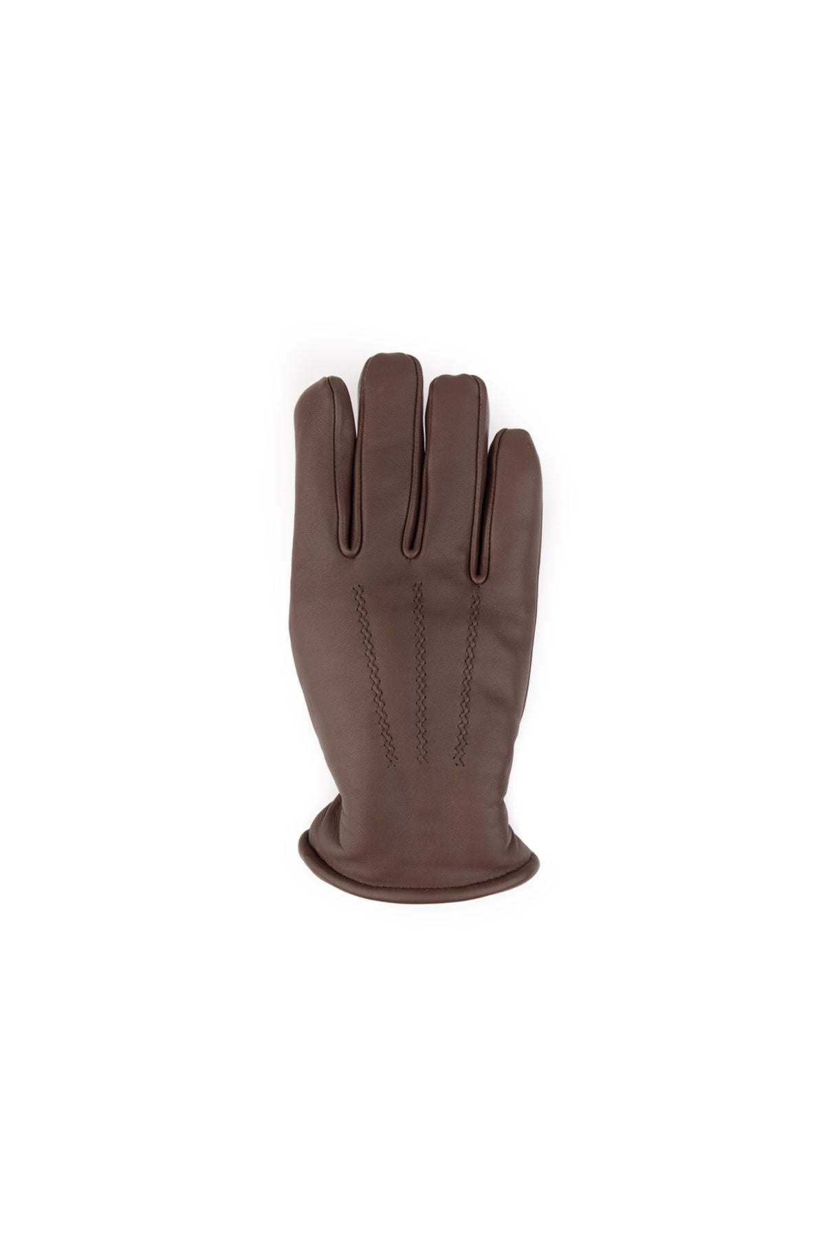 Kürklü Unisex Deri Eldiven 23EL01 Kahve