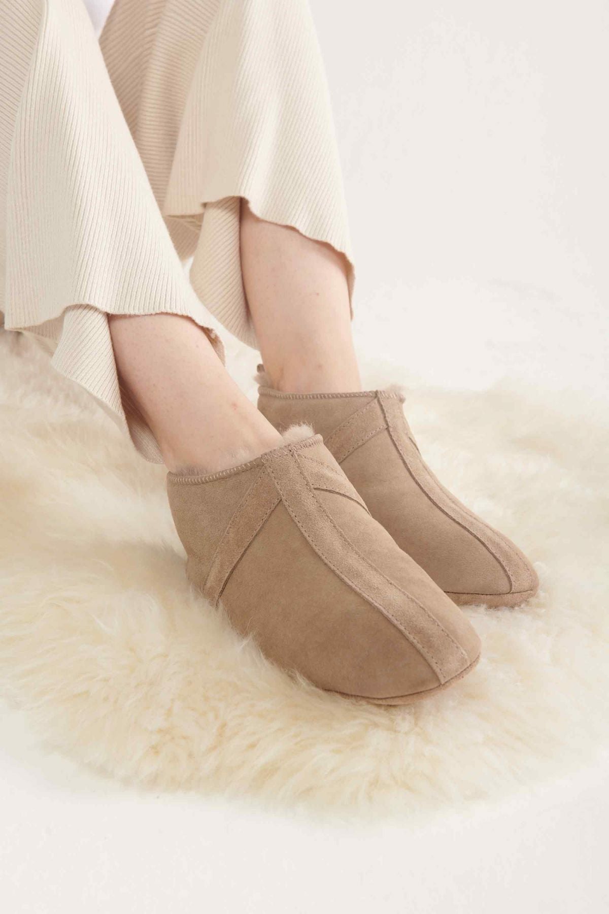 Kürklü Unisex Panduf 191203 Vizon