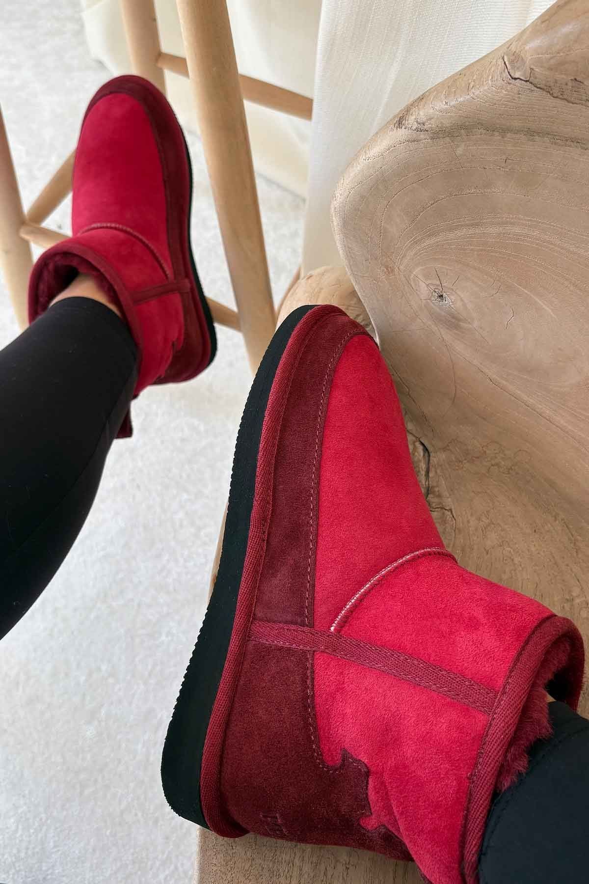 Lesa Kürklü Bot 191354 Bordo