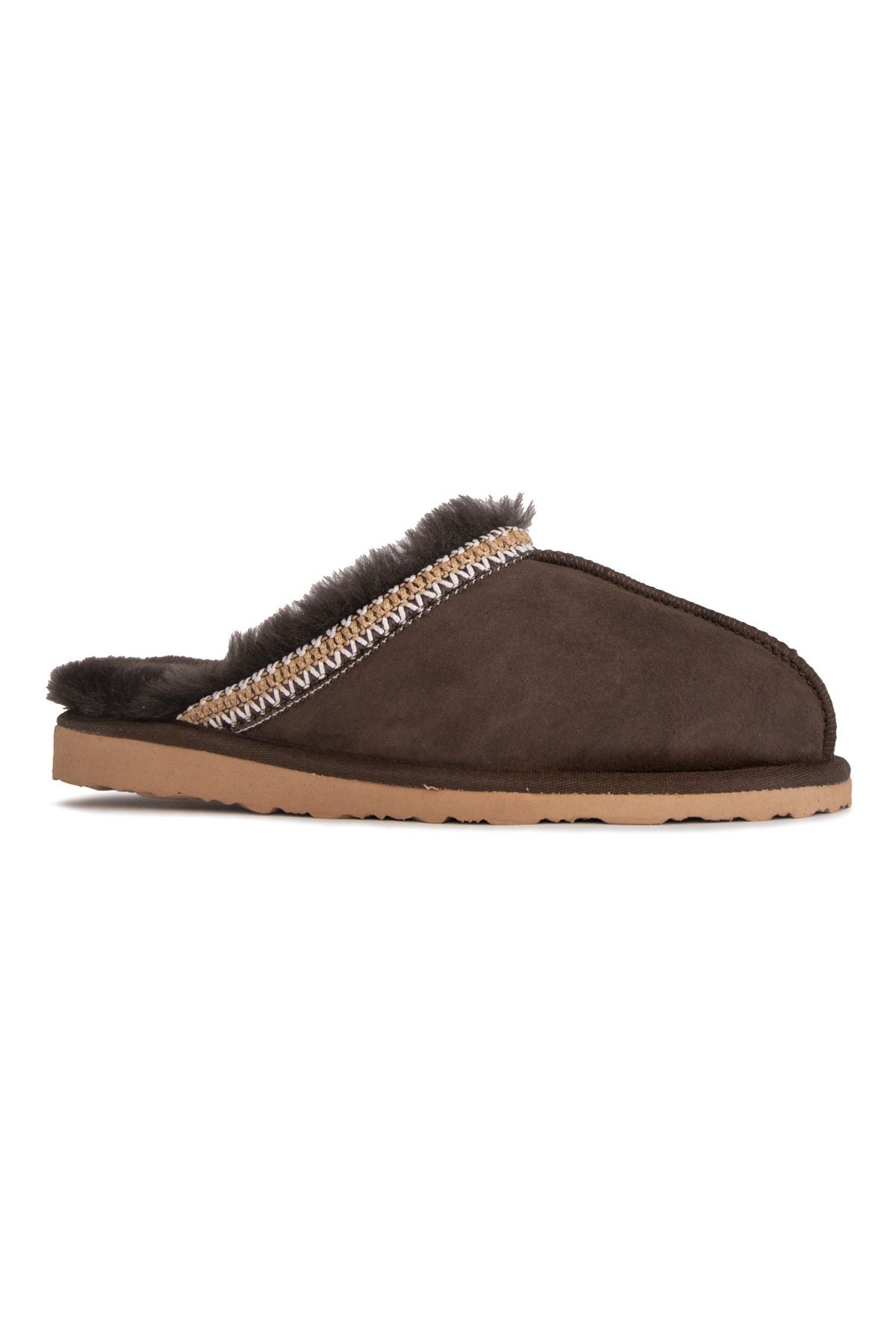 Embroidered Women's House Slippers 191204 Brown