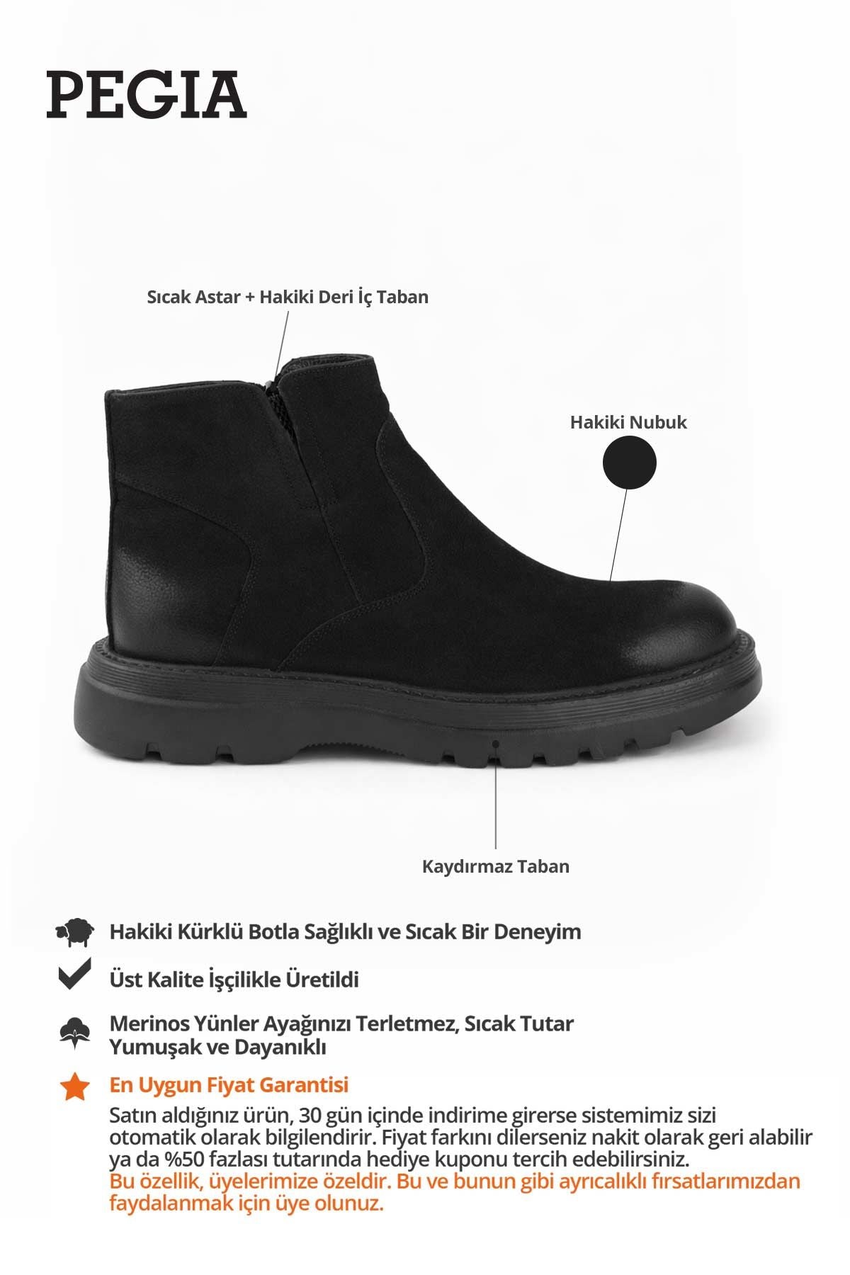 Nubuk Erkek Bot DG5035 Siyah