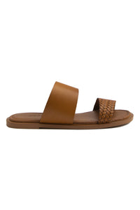 Braided Print Leather Slipper DG6005 Tobacco