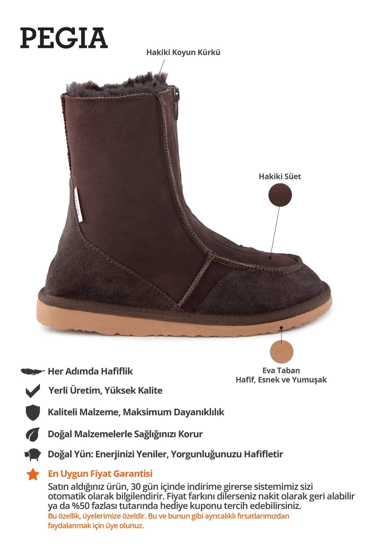 Outlet Kürklü Diyabetik Ev Ayakkabısı TK191216 Kahve