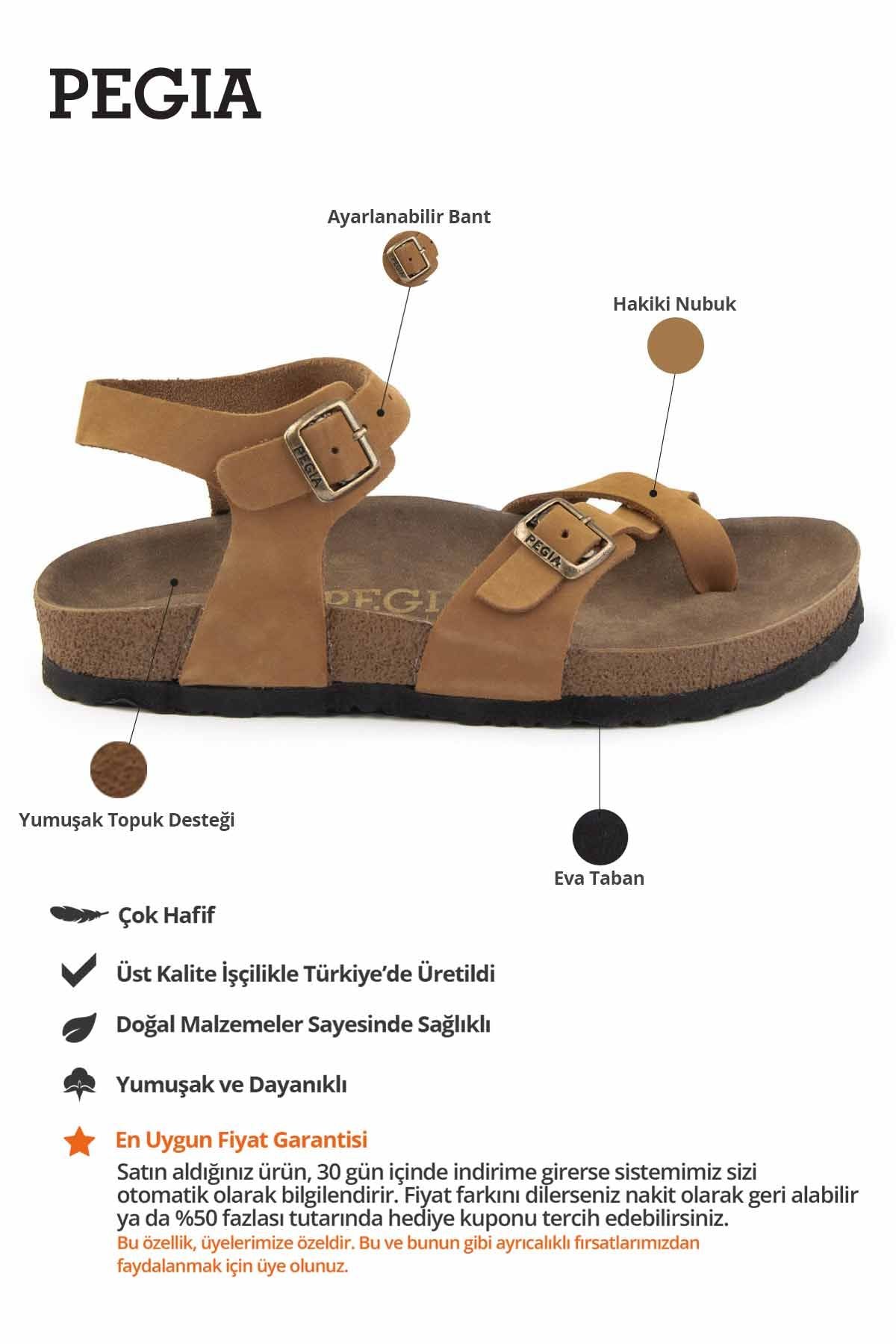 Parmak Arası Kadın Deri Sandalet 215513 Taba