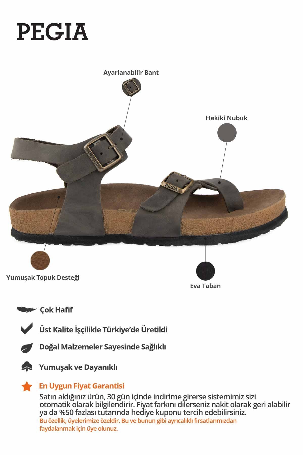 Parmak Arası Kadın Deri Sandalet 215513 Antrasit