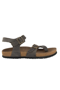 Women's Leather Flip-Flop Sandals 215513 Anthracite