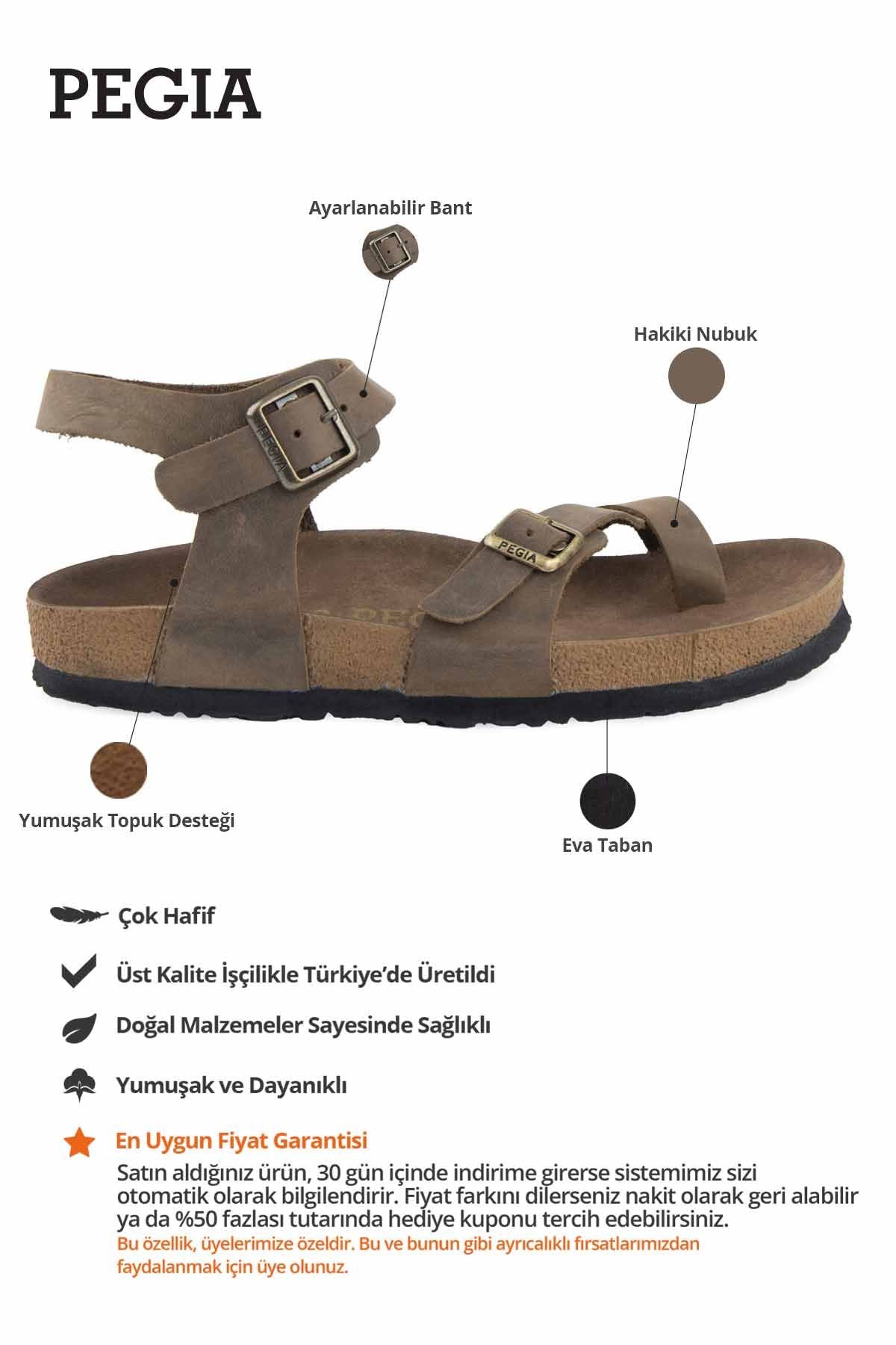 Parmak Arası Kadın Deri Sandalet 215513 Sahra