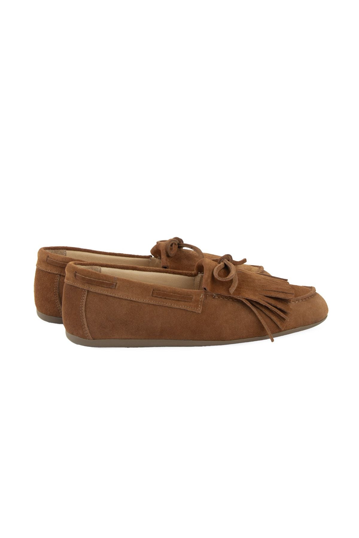 Püsküllü Kadın Loafer Ayakkabı 700923 Taba