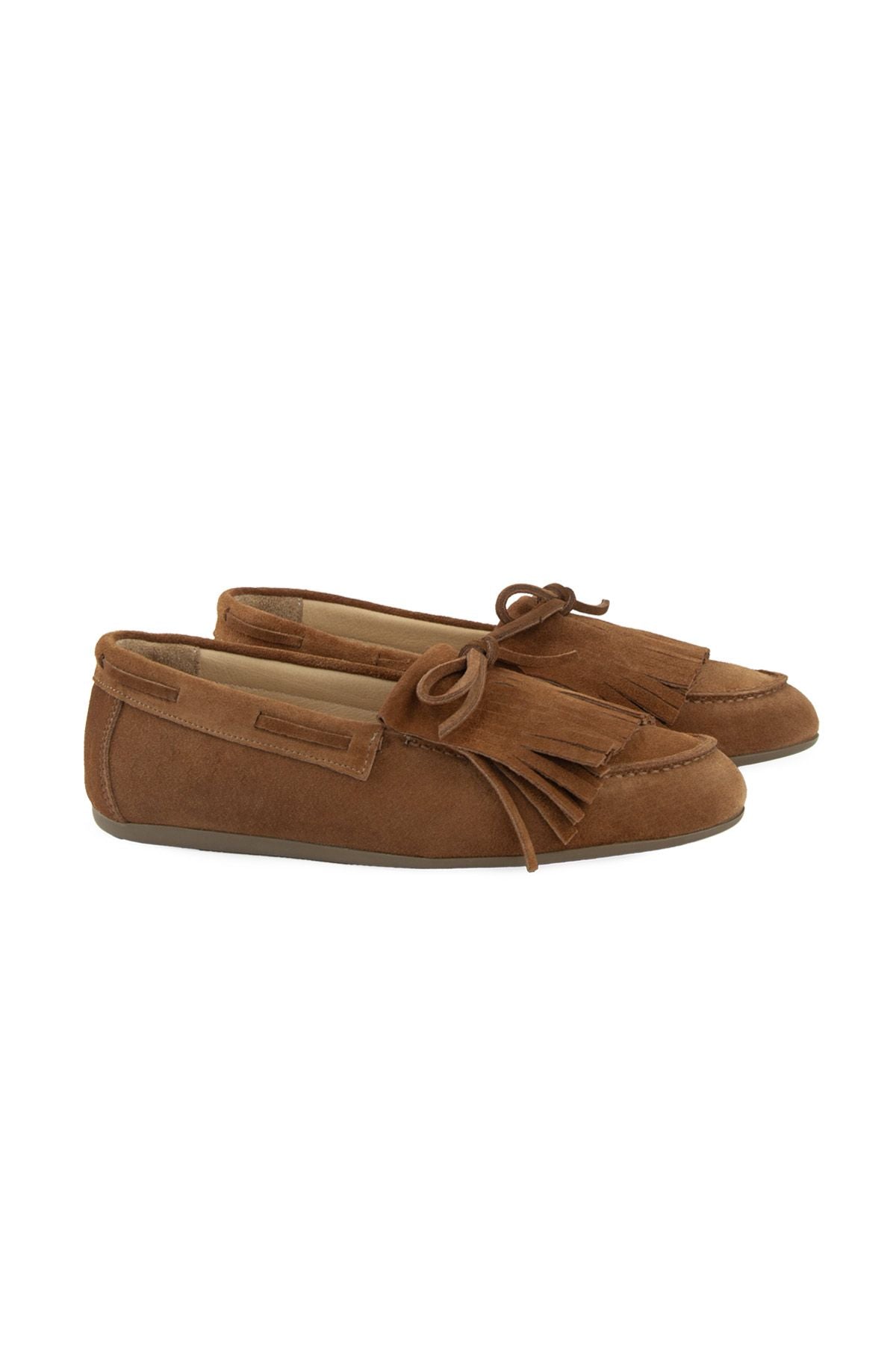 Püsküllü Kadın Loafer Ayakkabı 700923 Taba