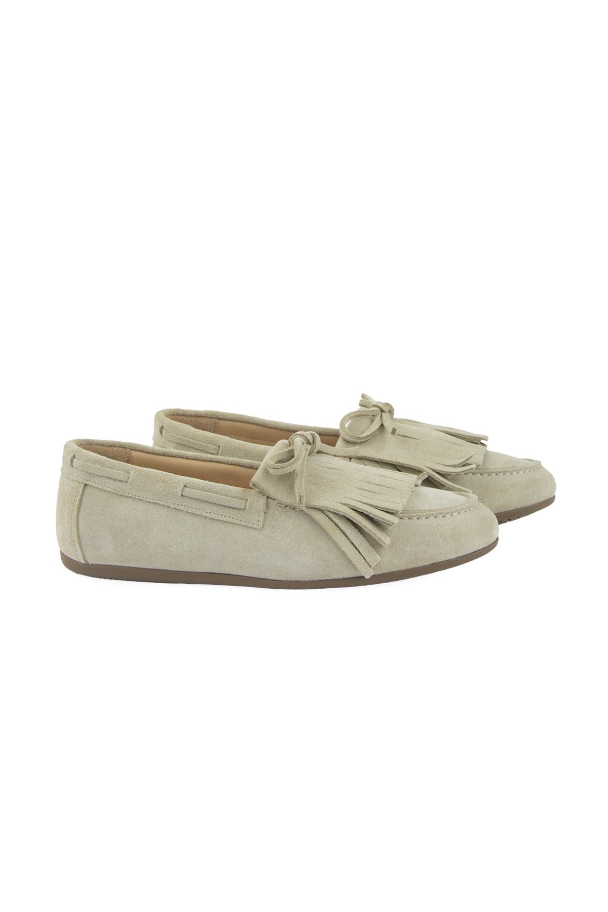 Püsküllü Kadın Loafer Ayakkabı 700923 Bej