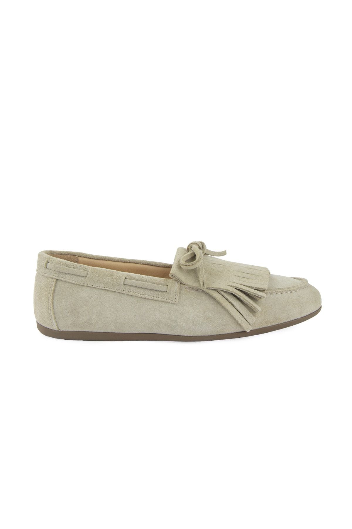 Püsküllü Kadın Loafer Ayakkabı 700923 Bej
