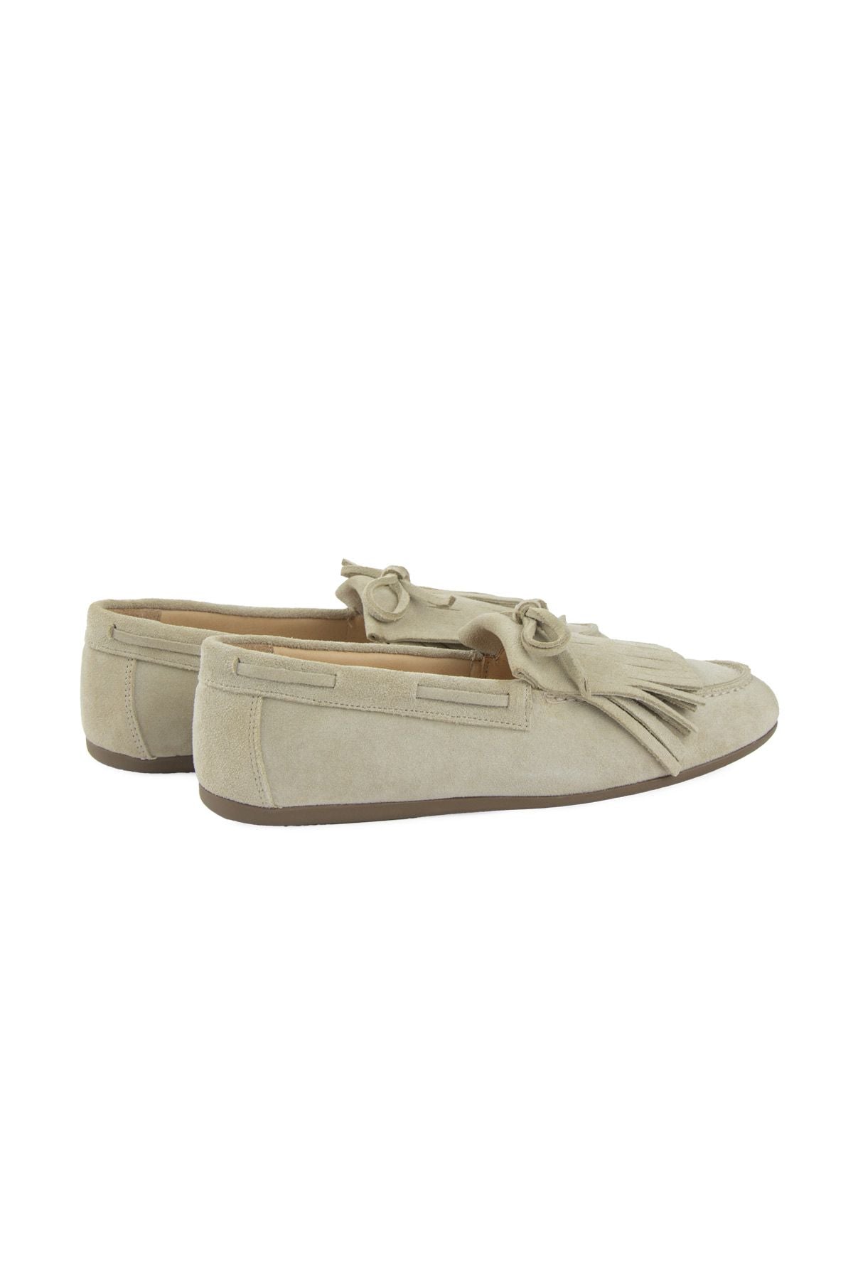 Püsküllü Kadın Loafer Ayakkabı 700923 Bej