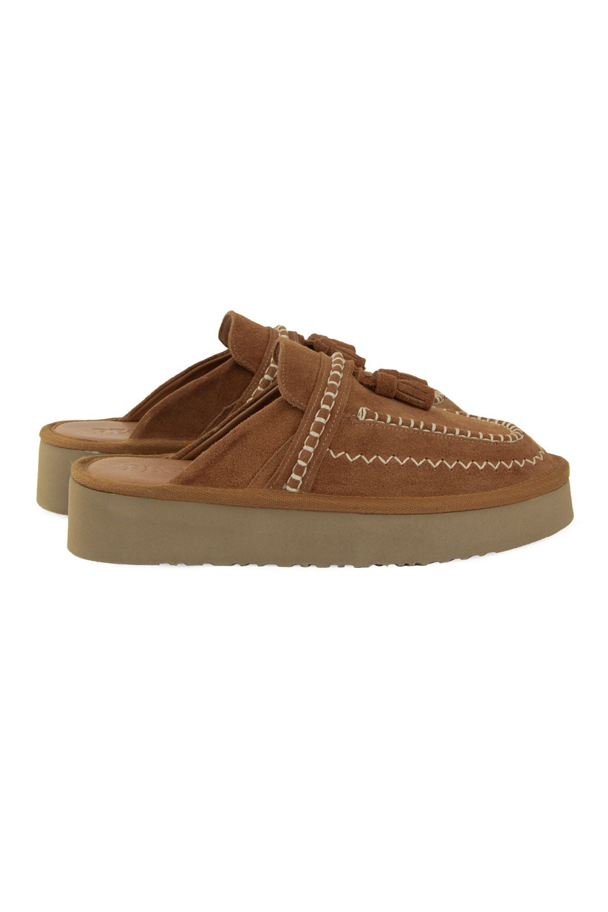 Püsküllü Süet Kadın Sabo Terlik 215573 Taba