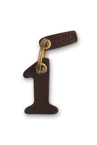 Number 1 Leather Keychain 25AN60 Brown