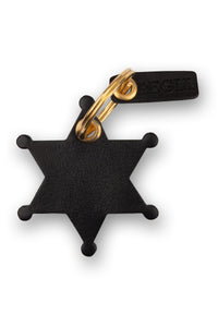 Sheriff Leather Keychain 25AN09 Black
