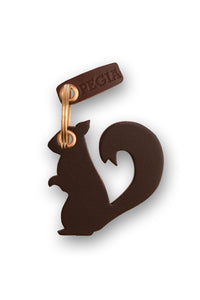 Squirrel Leather Keychain 25AN42 Brown