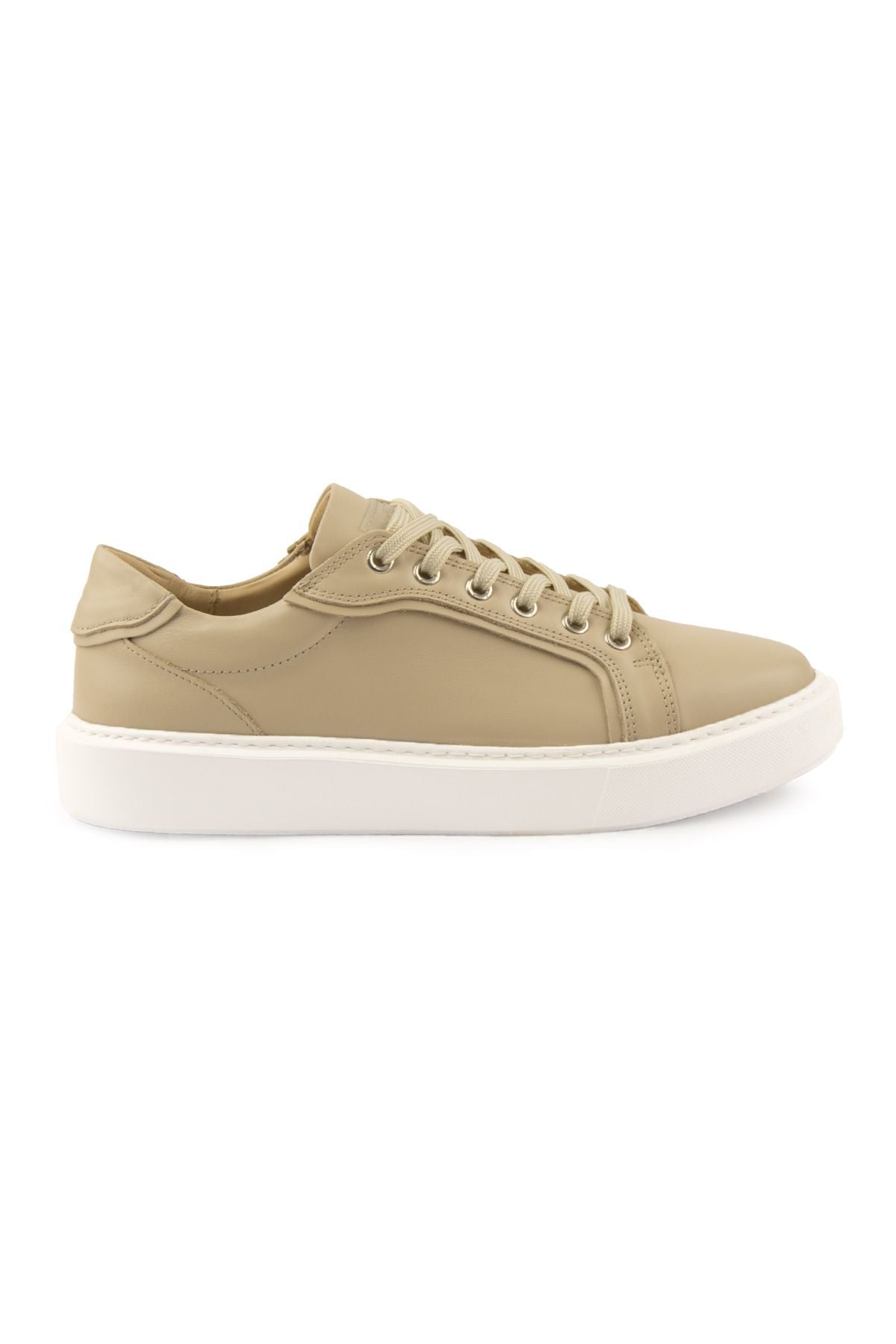Star Hakiki Deri Sneaker 500970 Koyu Bej