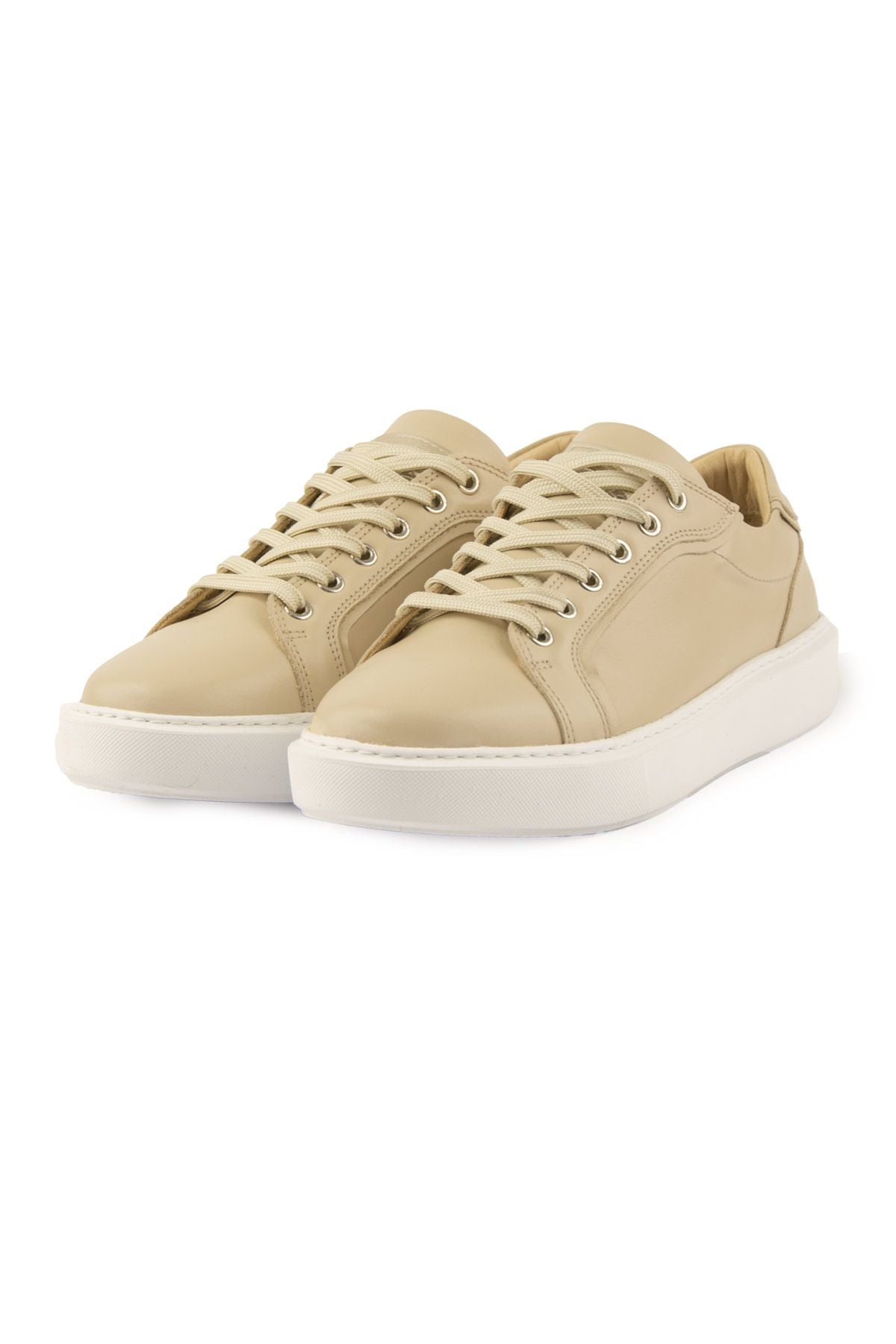 Star Hakiki Deri Sneaker 500970 Koyu Bej