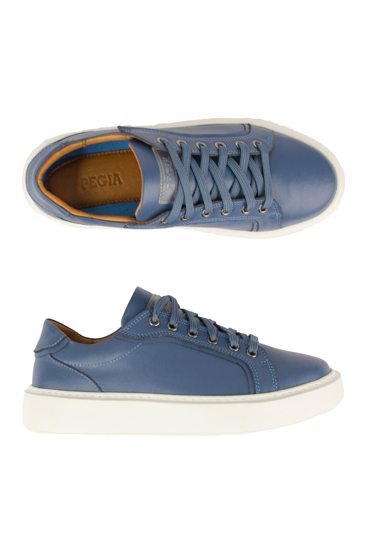 Star Hakiki Deri Sneaker 500970 Mavi