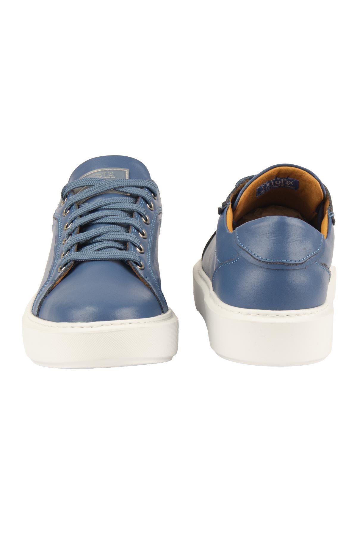 Star Hakiki Deri Sneaker 500970 Mavi