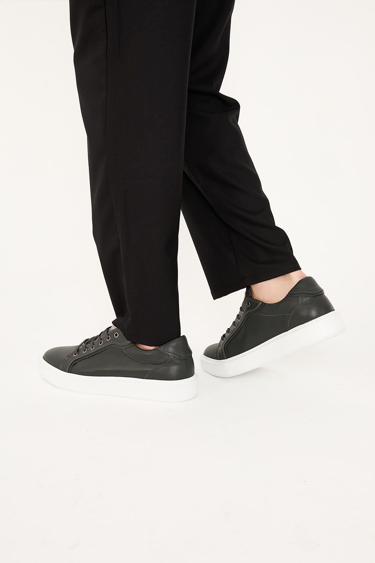 Star Hakiki Deri Sneaker 500970 Haki