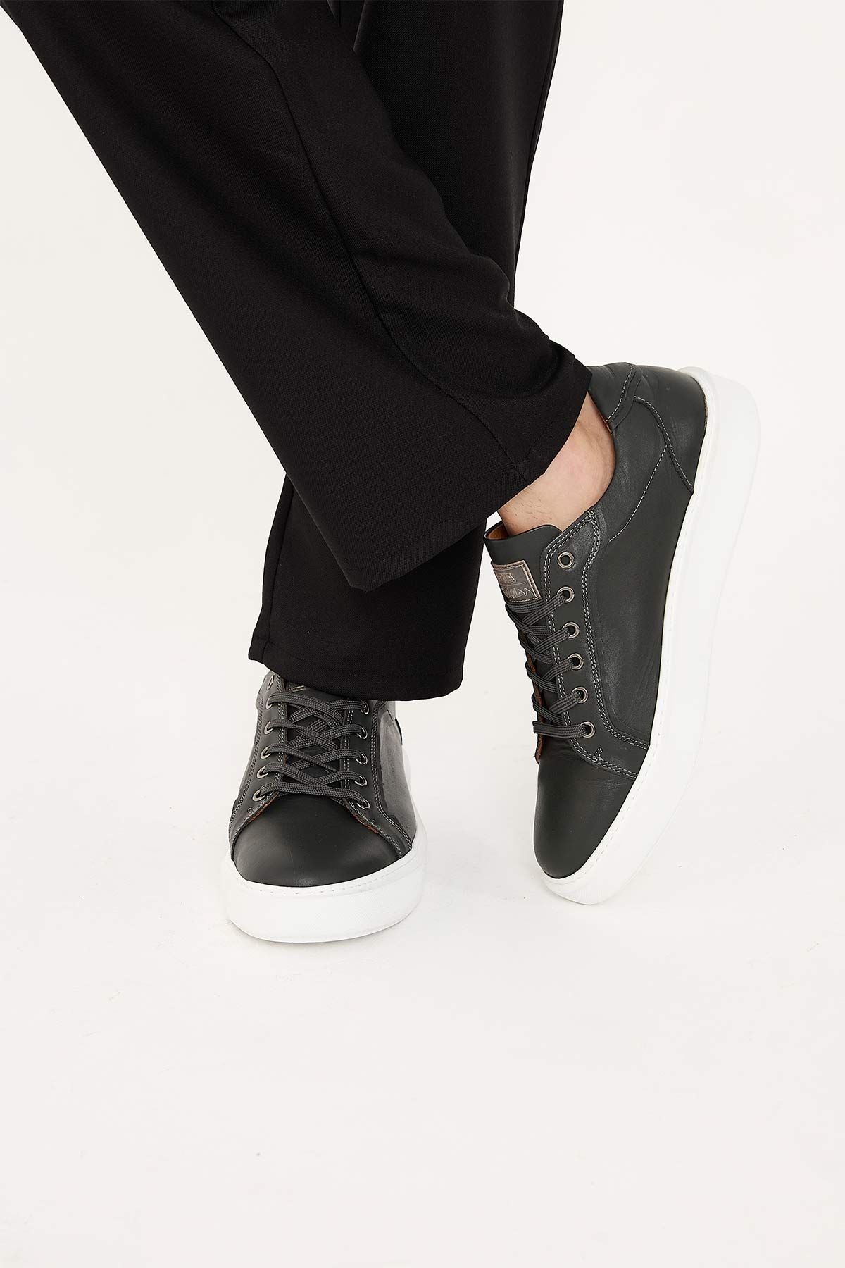 Star Hakiki Deri Sneaker 500970 Haki