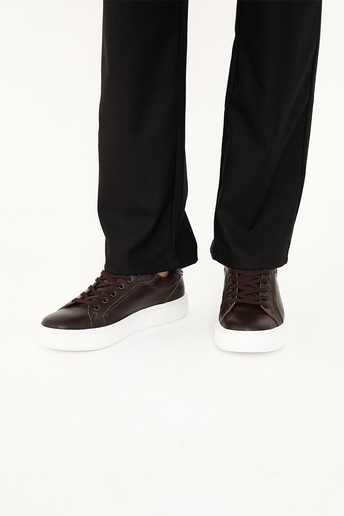 Star Hakiki Deri Sneaker 500970 Kahve