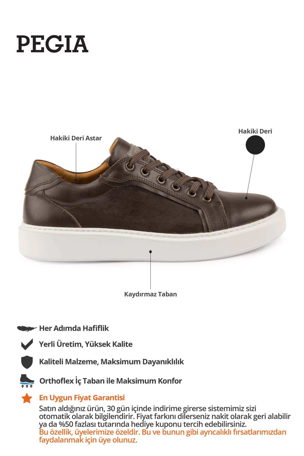 Star Hakiki Deri Sneaker 500970 Kahve