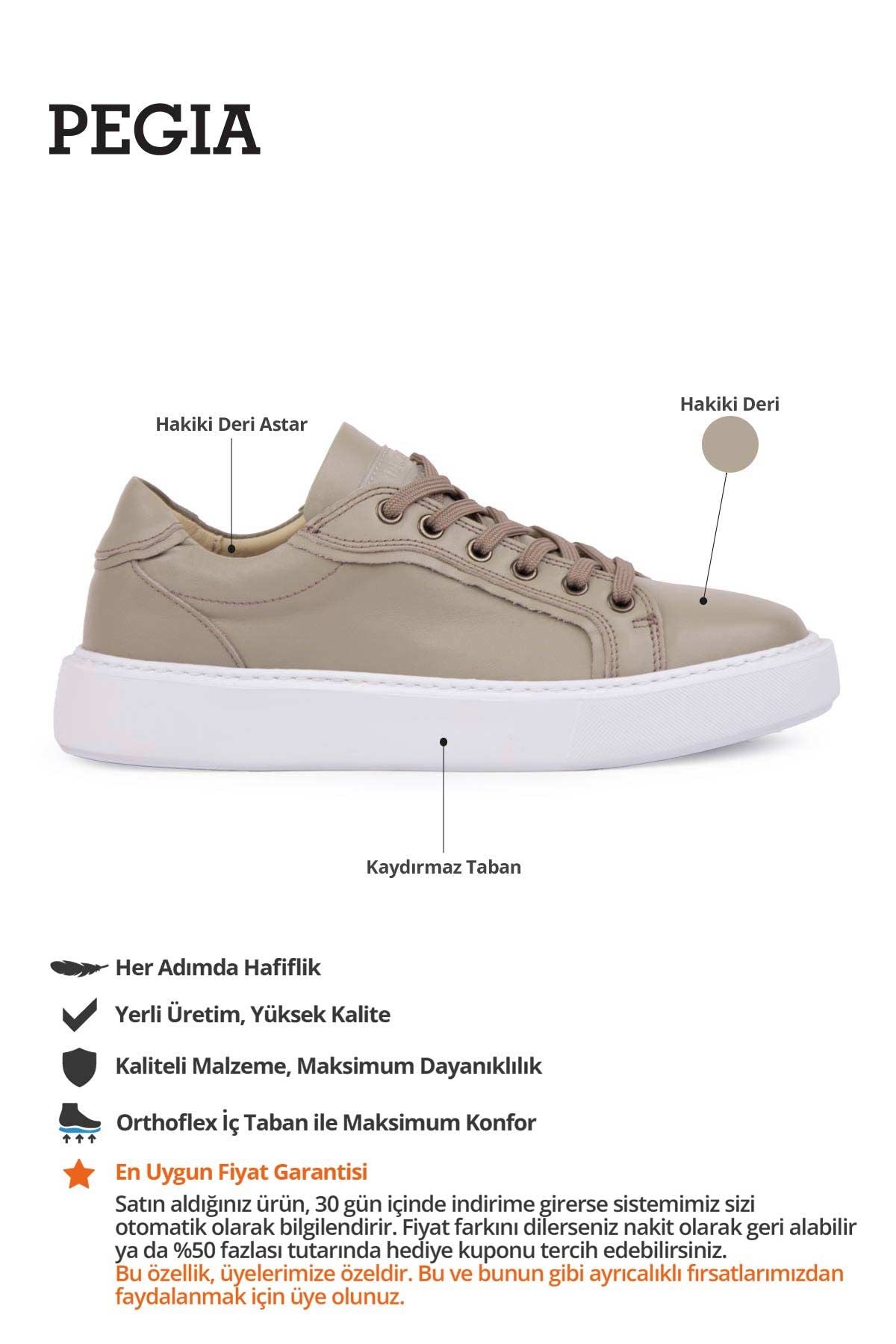 Star Hakiki Deri Sneaker 500970 Bej