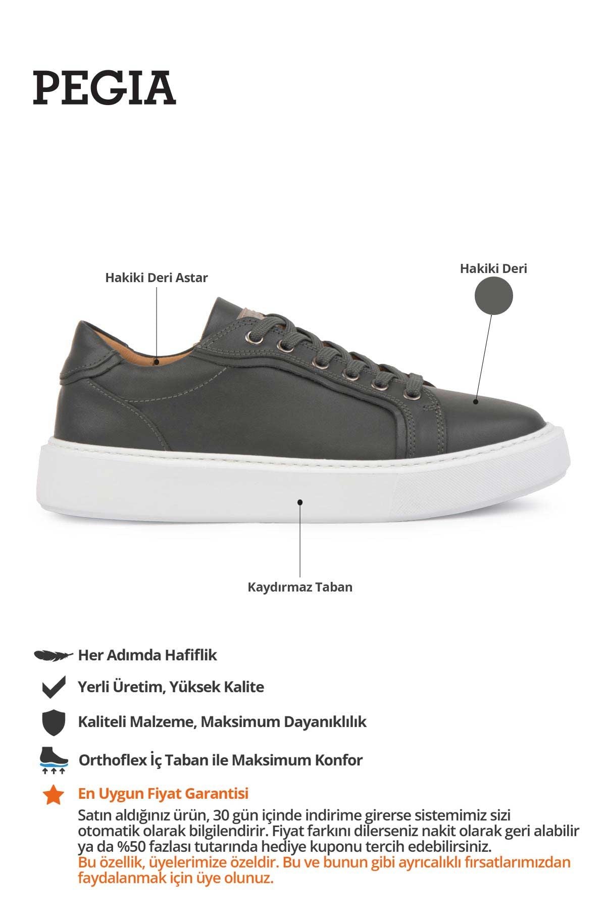 Star Hakiki Deri Sneaker 500970 Antrasit