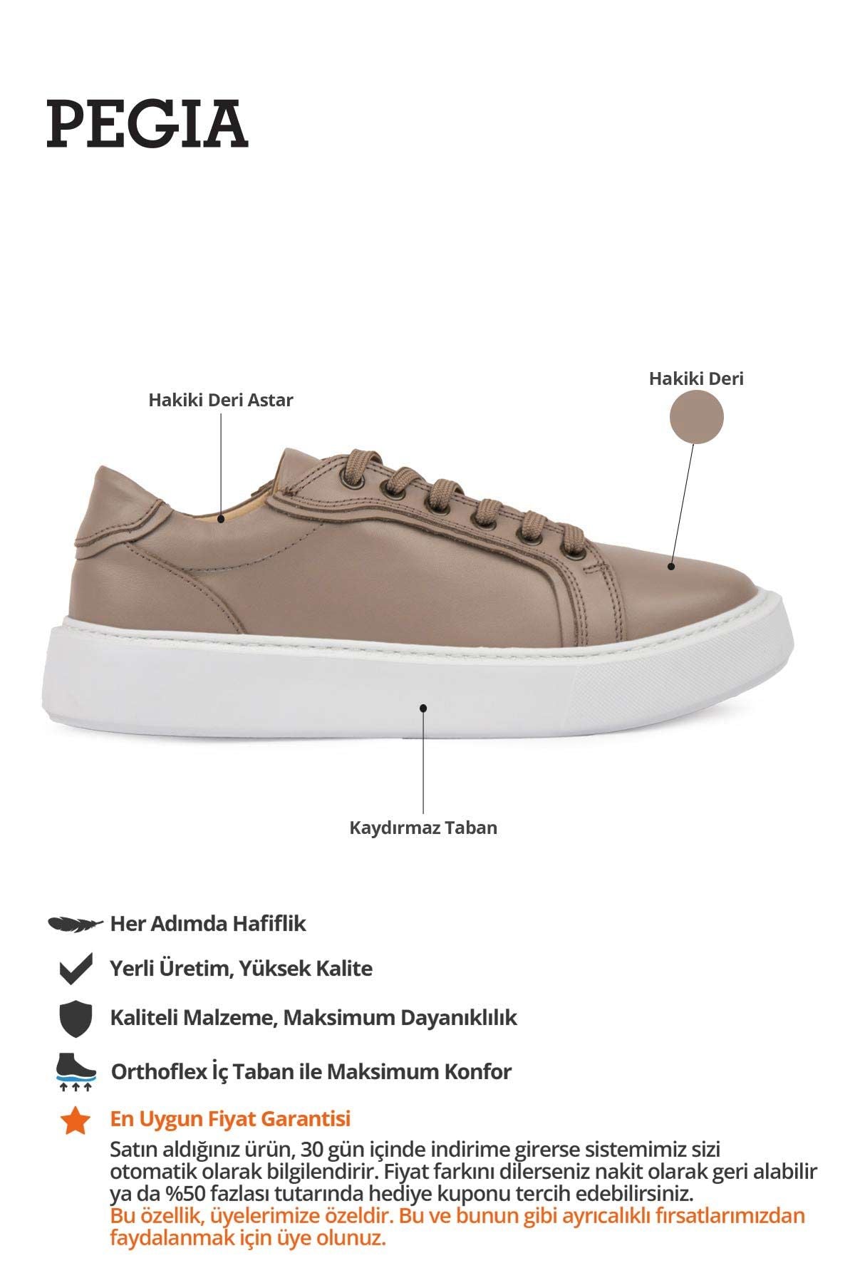 Star Hakiki Deri Sneaker 500970 Taş