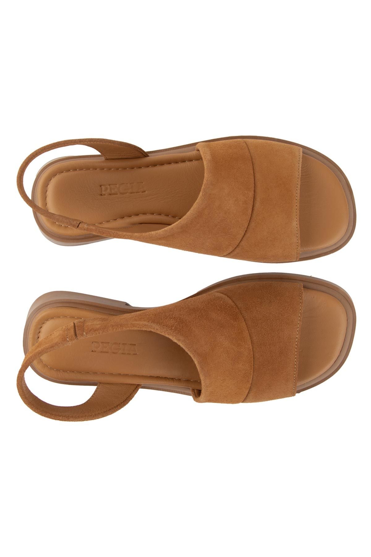 Süet Bantlı Kadın Sandalet DG6076 Taba