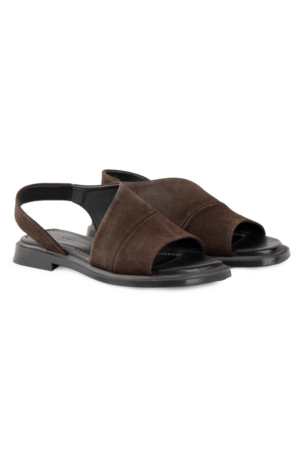 Süet Bantlı Kadın Sandalet DG6076 Kahve