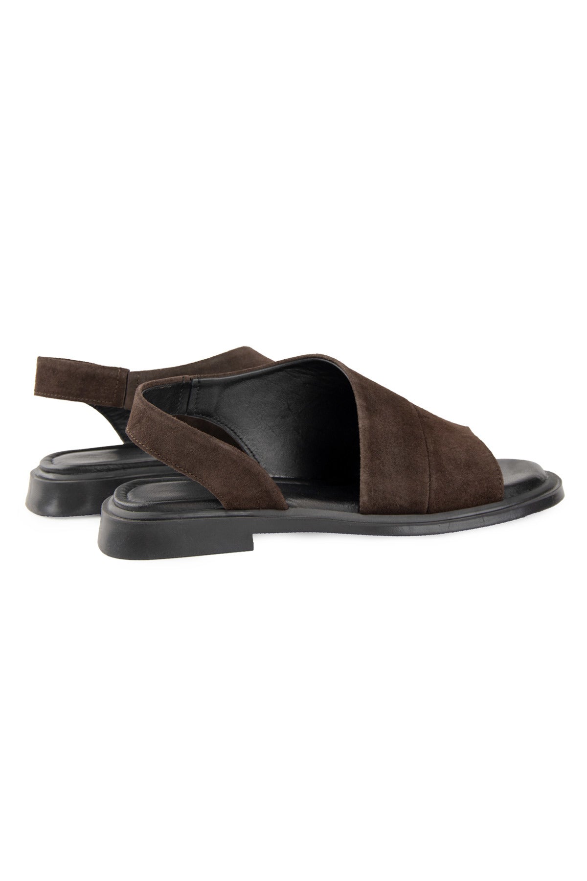 Süet Bantlı Kadın Sandalet DG6076 Kahve