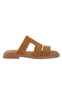 Women's Suede Strap Slipper DG6084 Tobacco