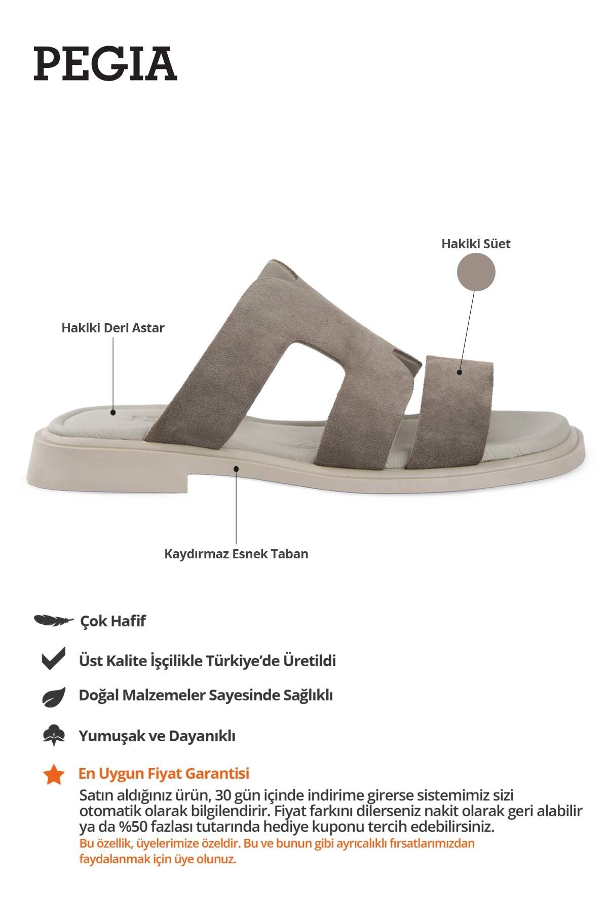 Süet Bantlı Kadın Terlik DG6084 Gri