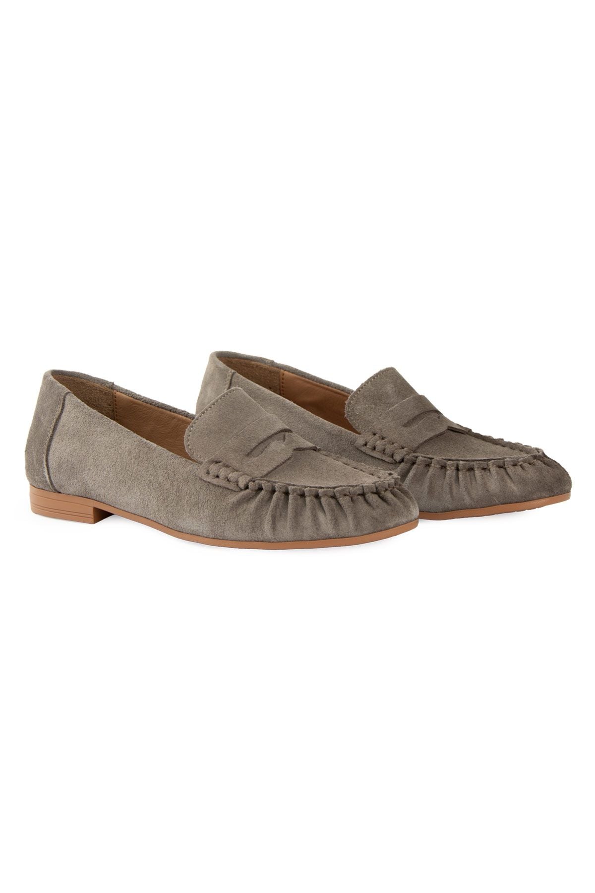 Süet Dikiş Detaylı Loafer DG6109 Vizon