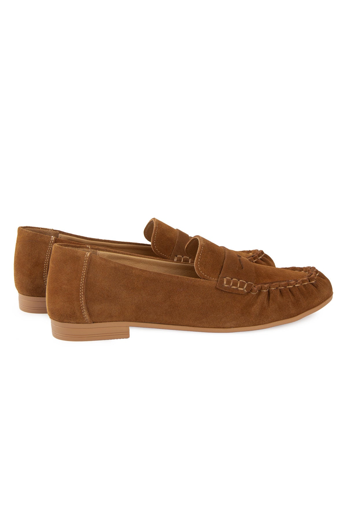 Süet Dikiş Detaylı Loafer DG6109 Taba