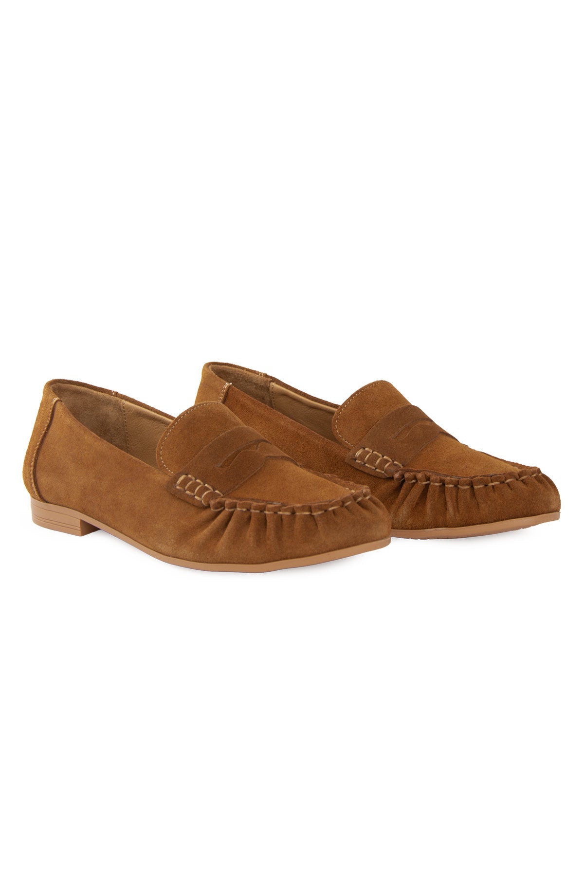Süet Dikiş Detaylı Loafer DG6109 Taba