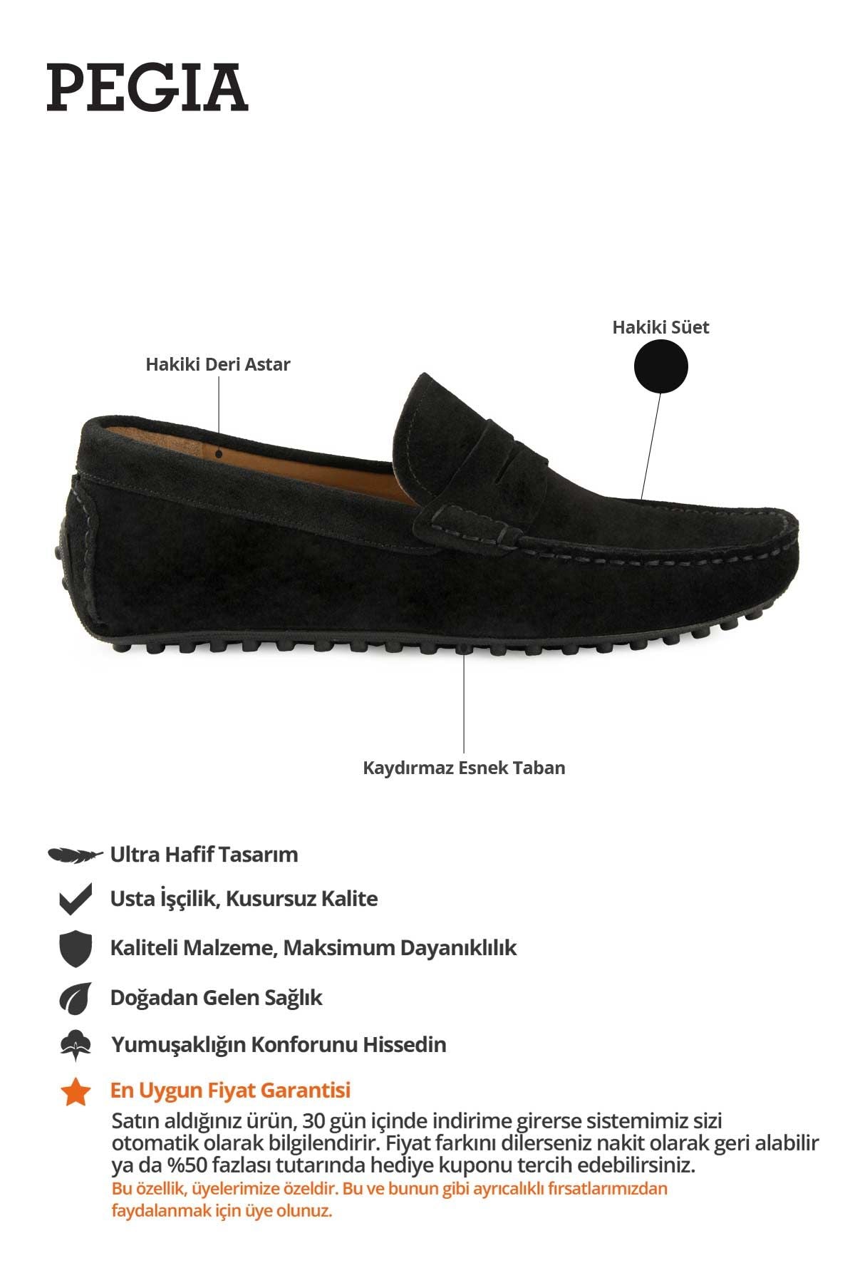 Süet Erkek Mokasen Ayakkabı 500914 Siyah