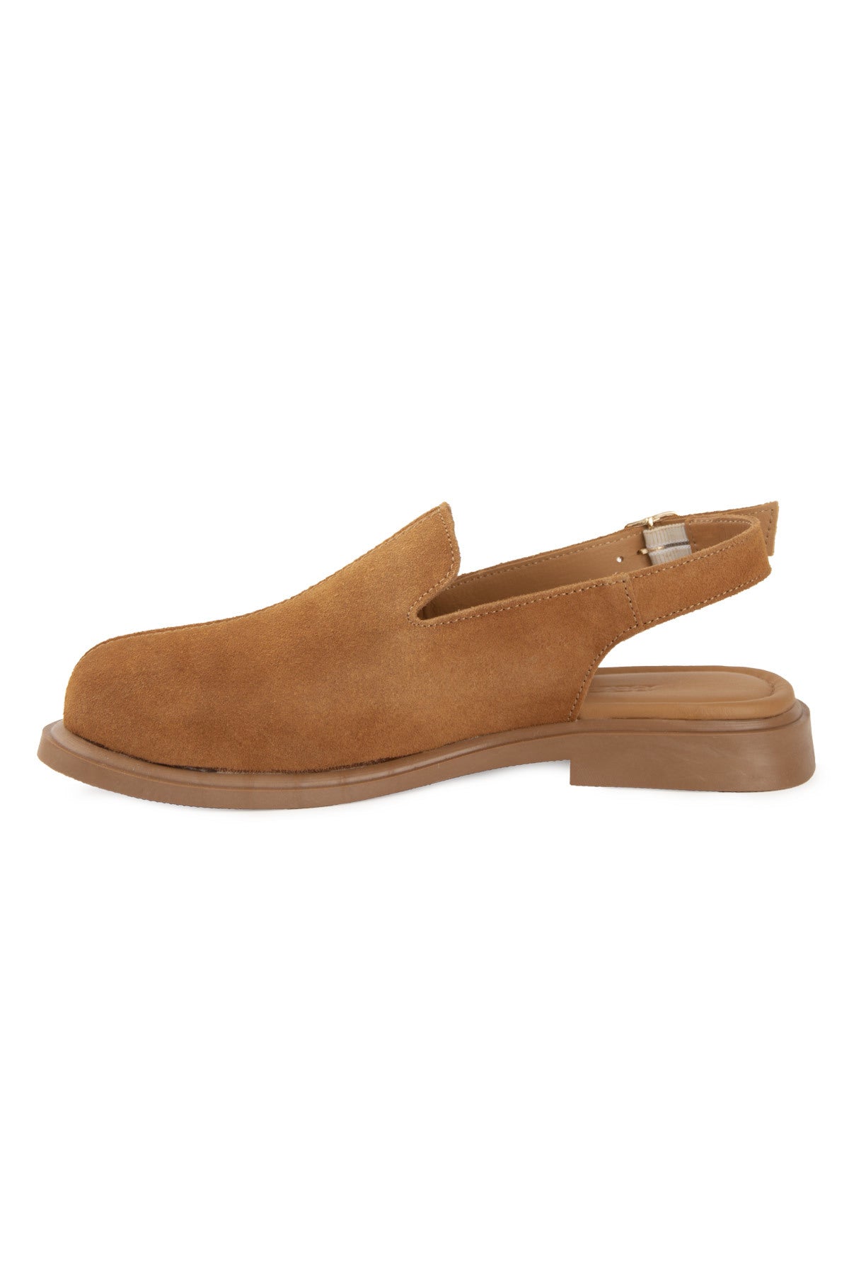 Süet Kadın Kapalı Sandalet DG6078 Taba