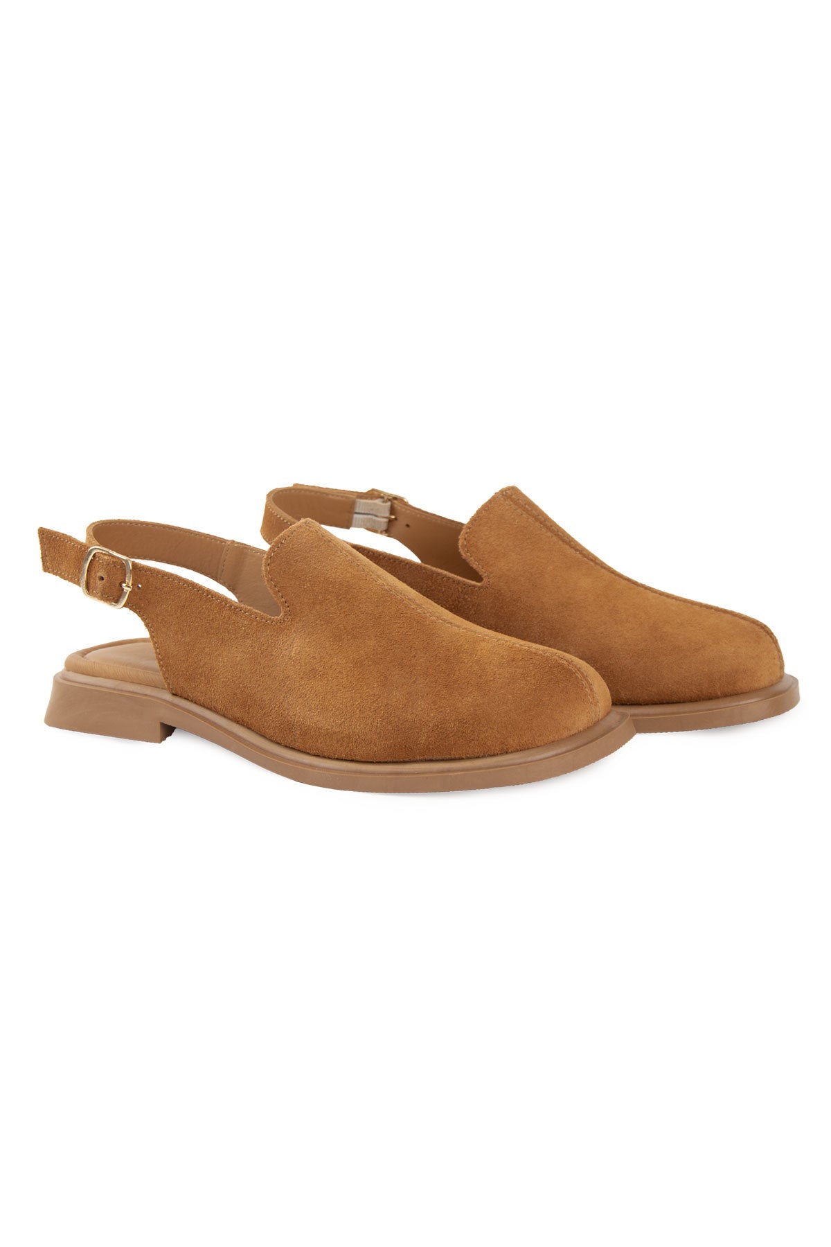 Süet Kadın Kapalı Sandalet DG6078 Taba