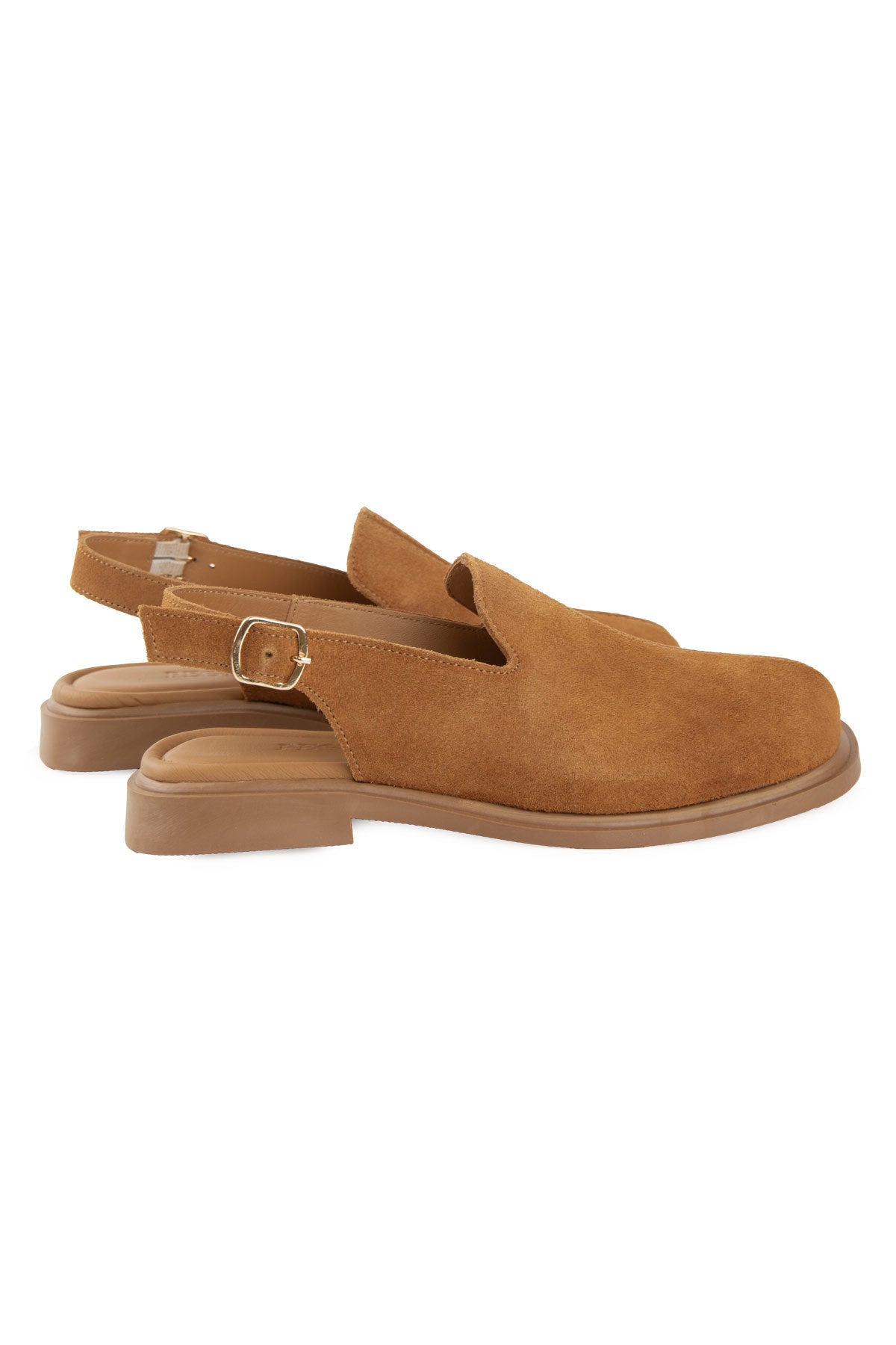 Süet Kadın Kapalı Sandalet DG6078 Taba