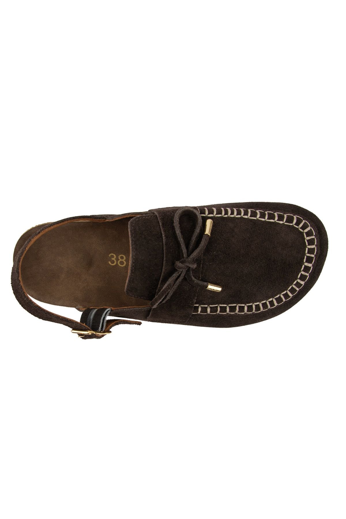 Süet Kadın Sabo Sandalet 215558 Kahve