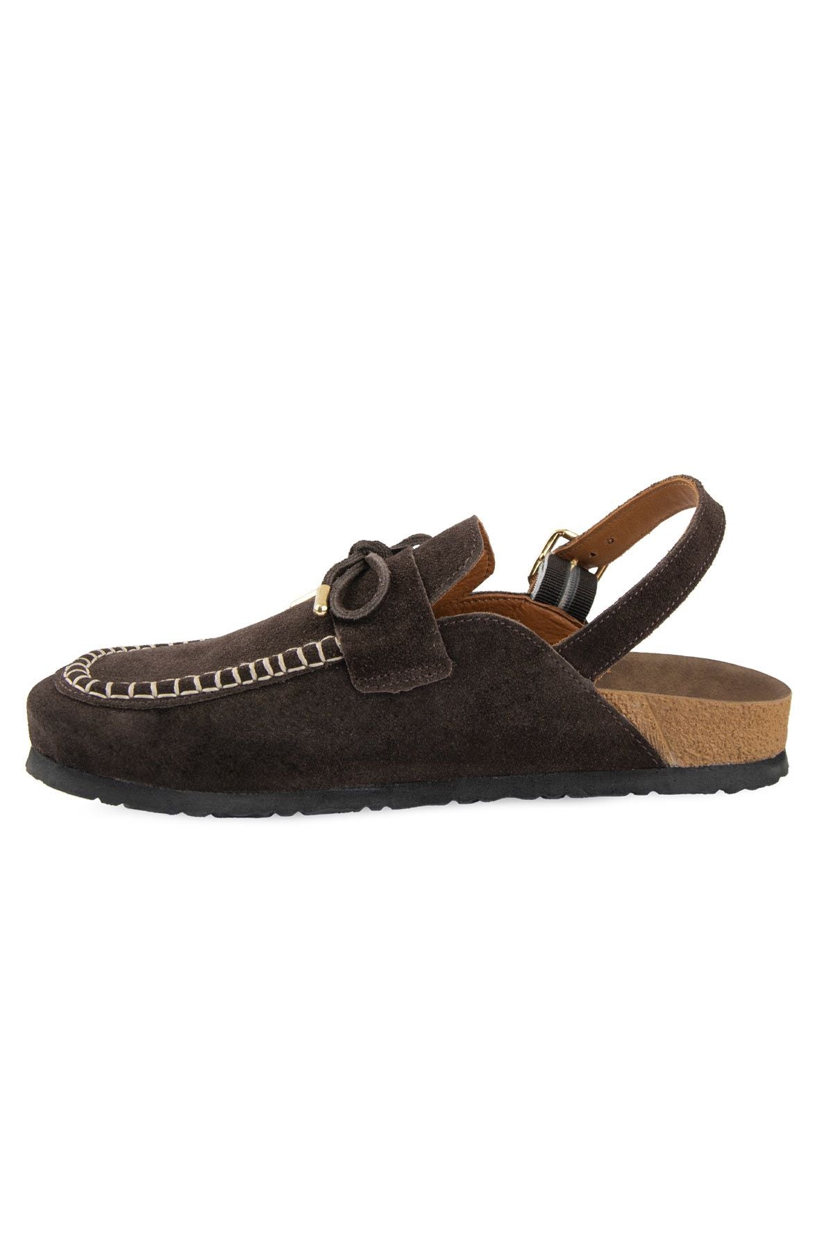 Süet Kadın Sabo Sandalet 215558 Kahve