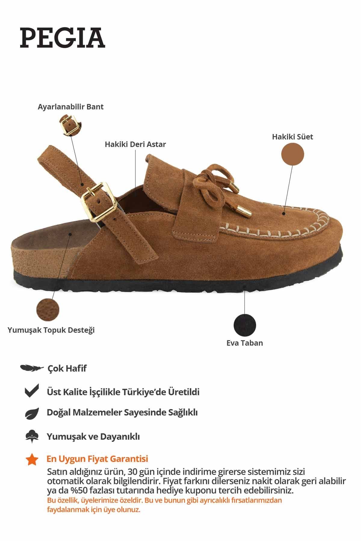 Süet Kadın Sabo Sandalet 215558 Taba