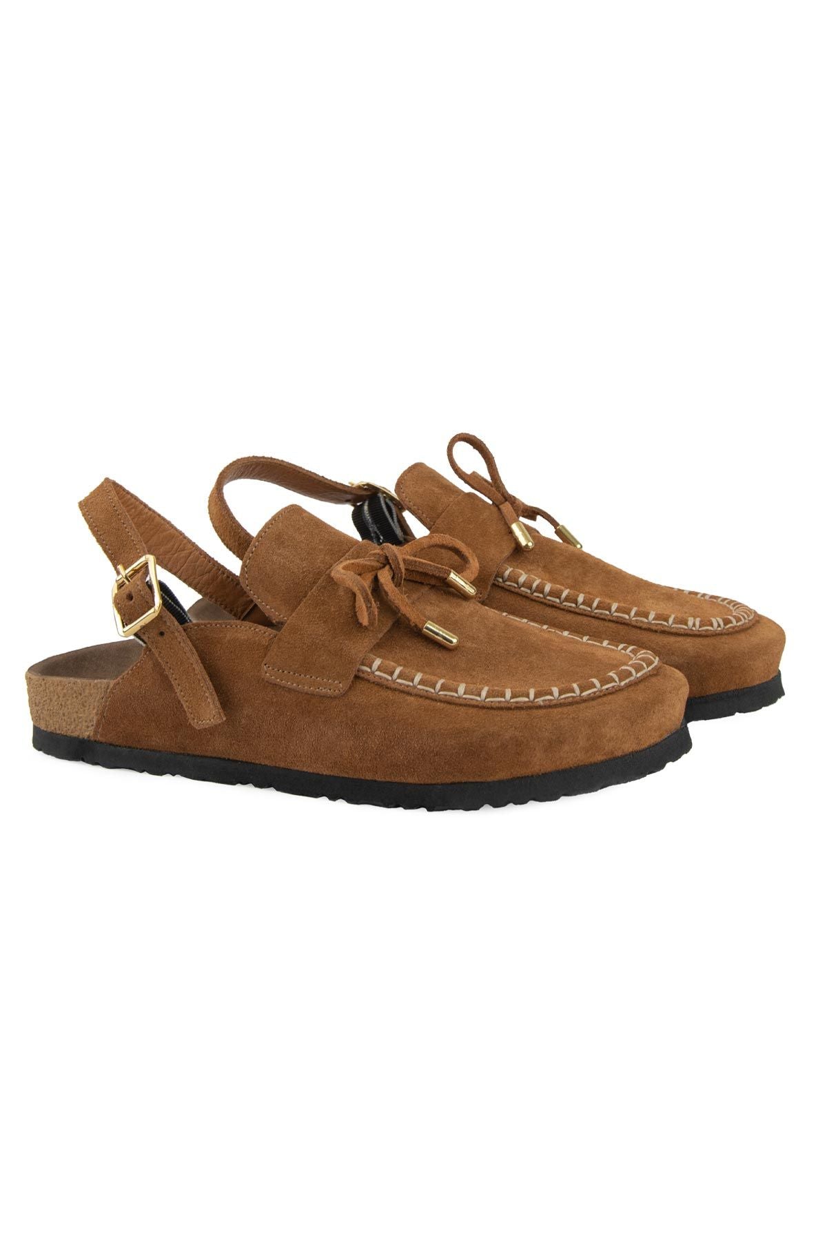 Süet Kadın Sabo Sandalet 215558 Taba