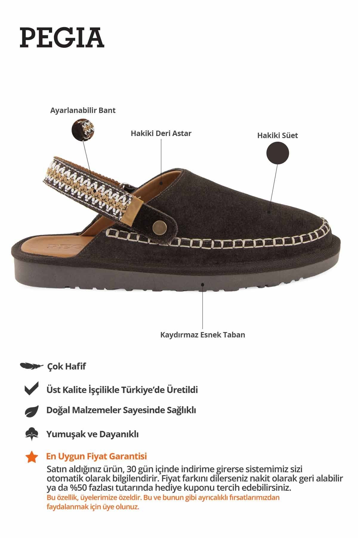 Süet Kadın Sabo Terlik 215571 Kahve