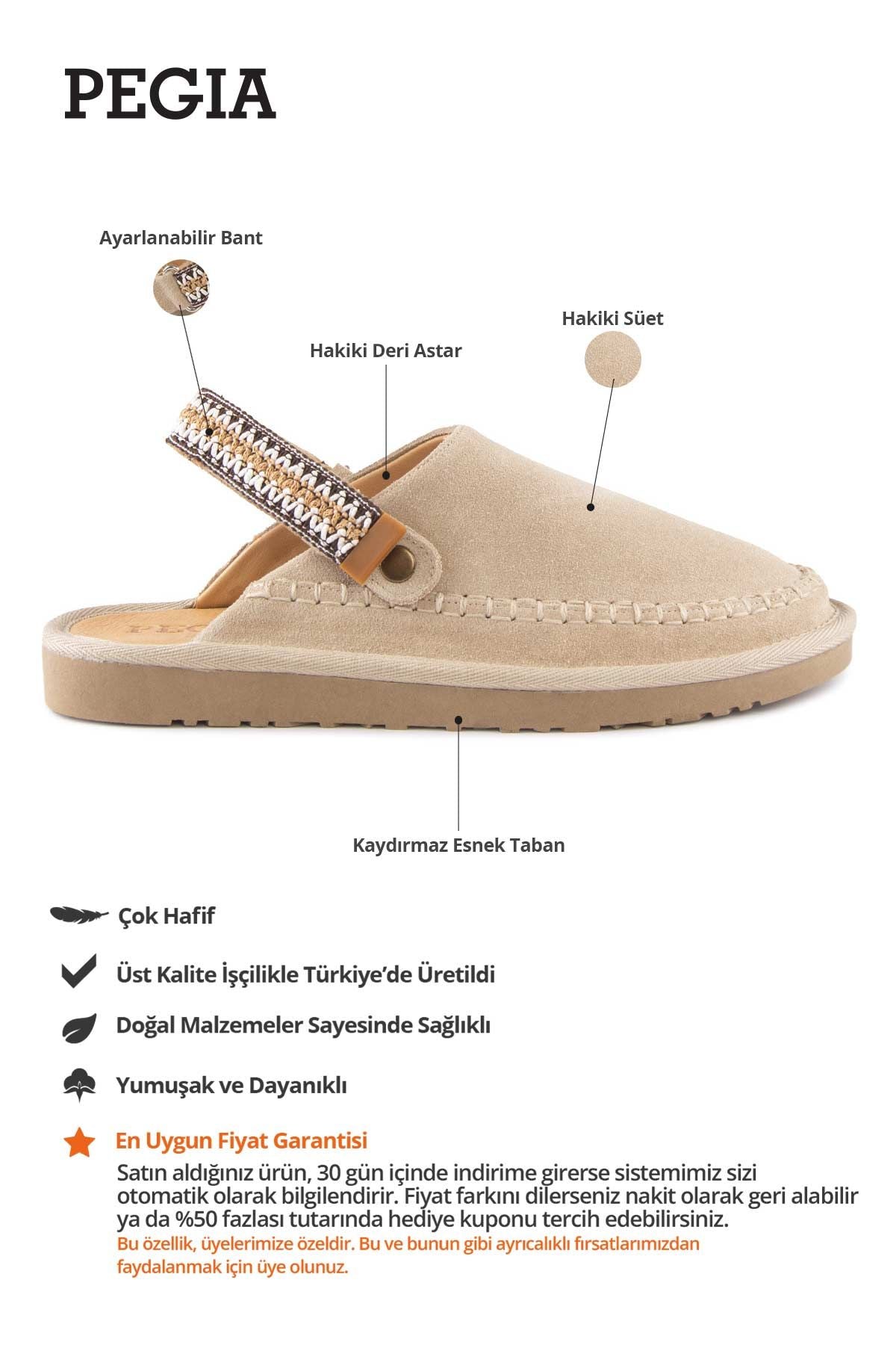 Süet Kadın Sabo Terlik 215571 Bej