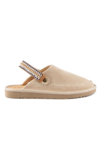 Women's Suede Clog Slipper 215571 Beige
